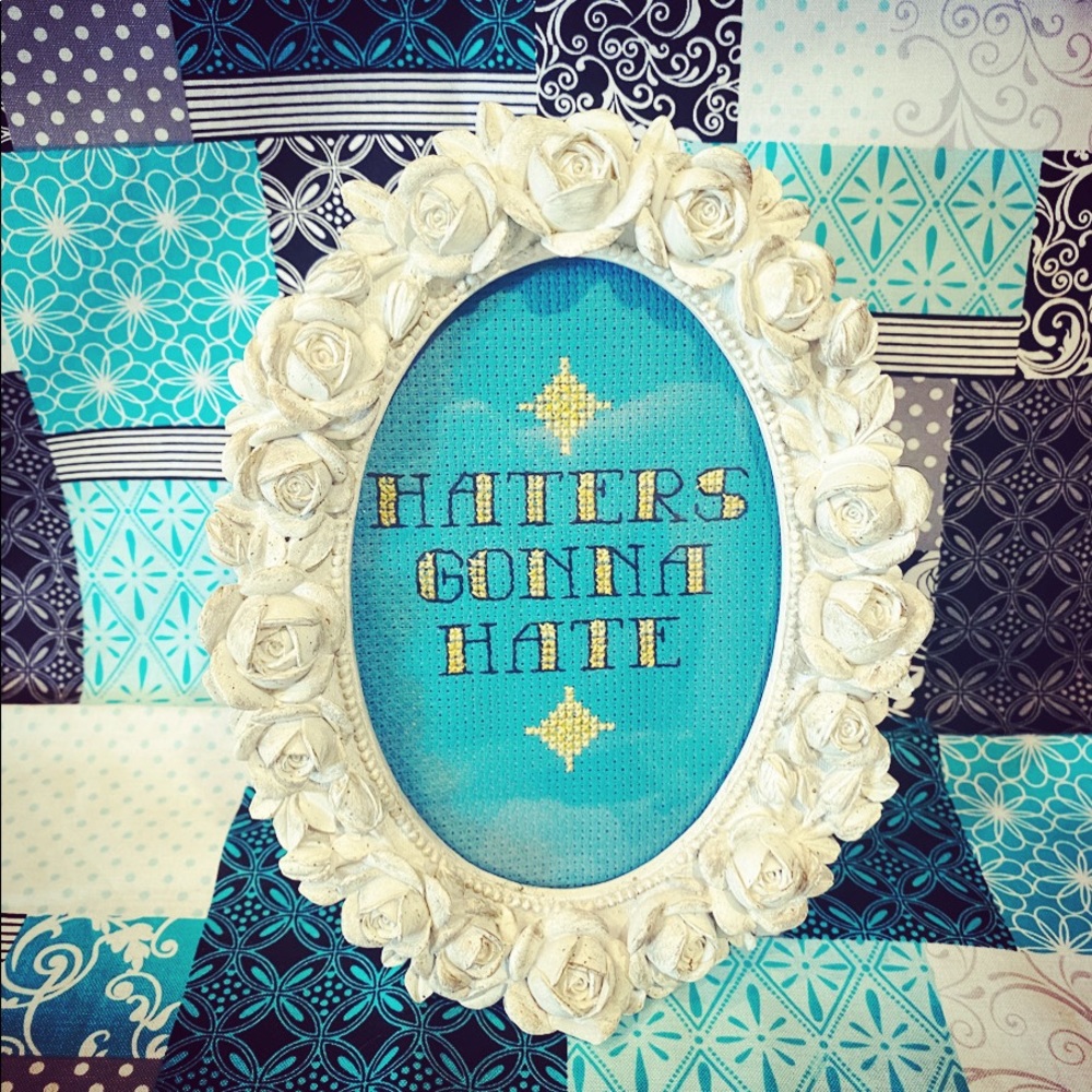 Cross stitch in frame